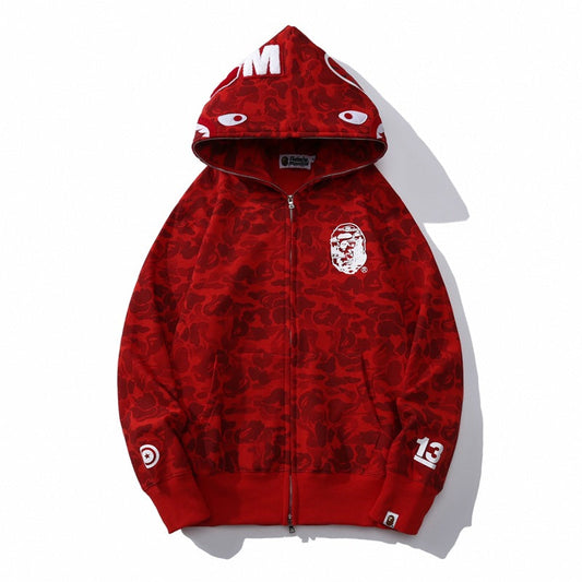 Ape Hoodie Anniversary Full Zip Hoodie Camo Shark Hooded Sweater Jacket