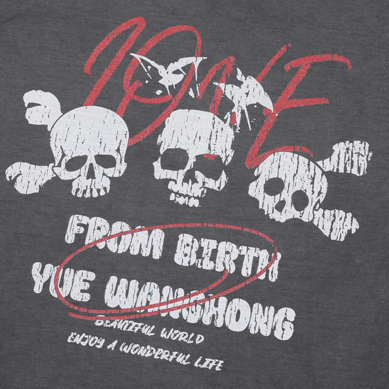 Hip hop clothing new york summer hip hop skull t-shirt short sleeve