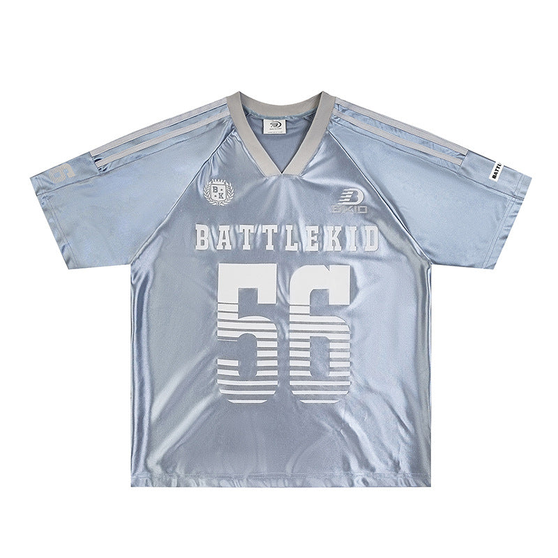 Hip hop shirt vintage short sleeve t-shirt summer v-neck top