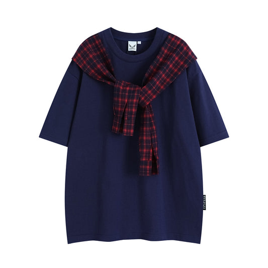 Stone Wash T shirt Retro Short Sleeve Casual Loose Top