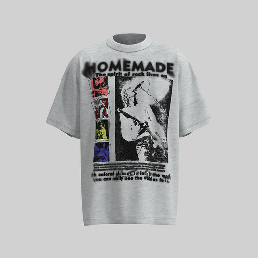 Retro Style Shirt For Men Summer Vintage Graffiti Print Short Sleeve T-Shirt