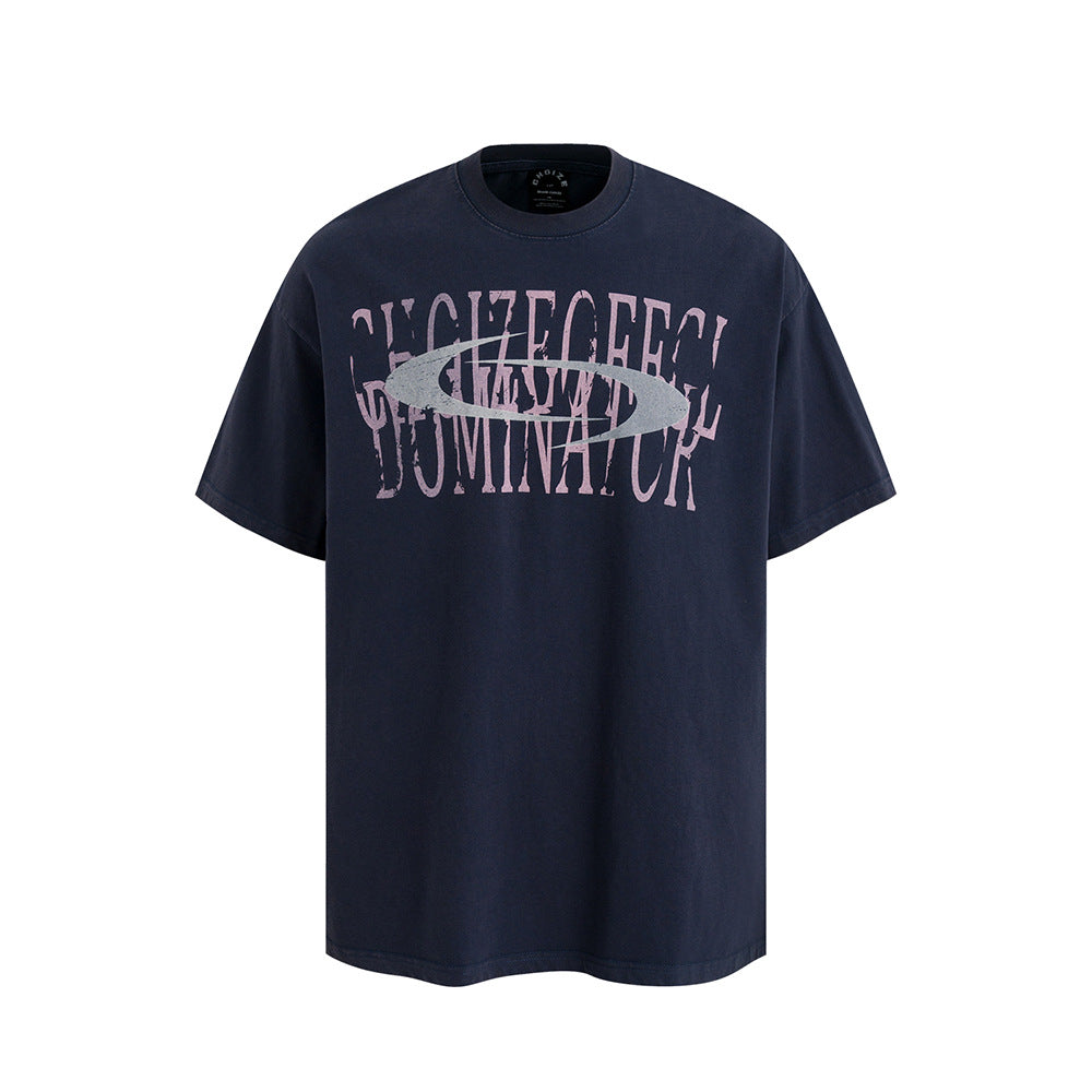Nostalgia T Shirts Washed Vintage Short Sleeve T-Shirts