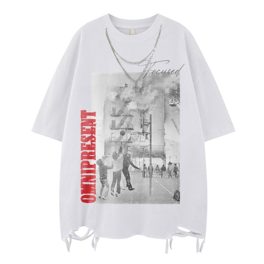 US drip outfits Summer Vintage Casual Loose Short Sleeve T-Shirts