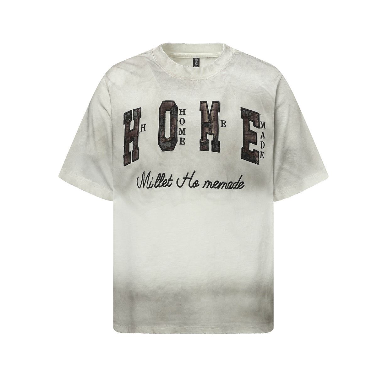 Hip Hop Clothing Summer Embroidery Wash T-Shirt Short Sleeve
