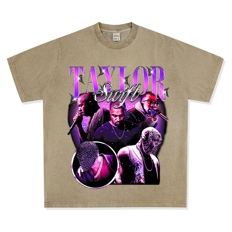 New york hip hop shop vintage kanye west taylor short sleeve t-shirt