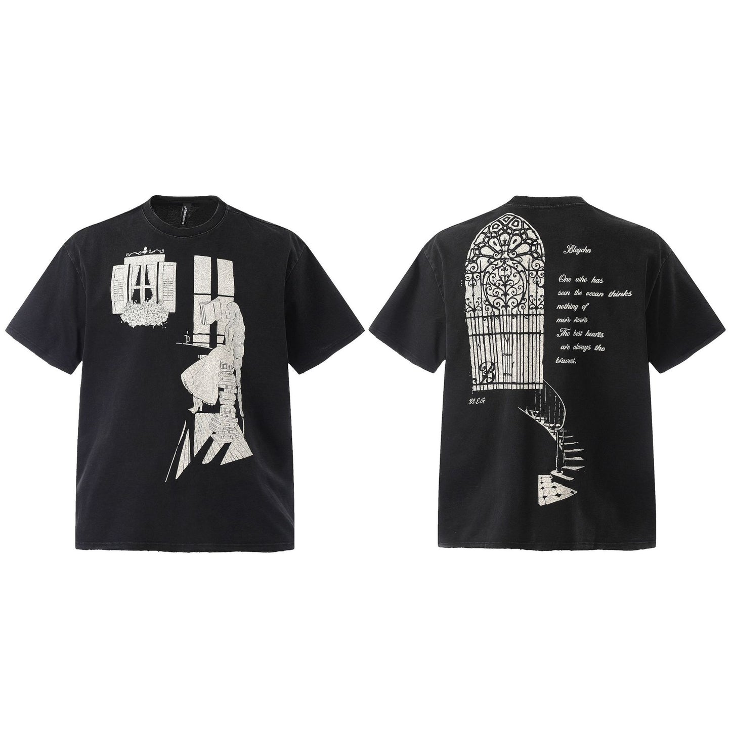 Hip hop clothing new york summer t-shirt short sleeve retro washed old t-shirt