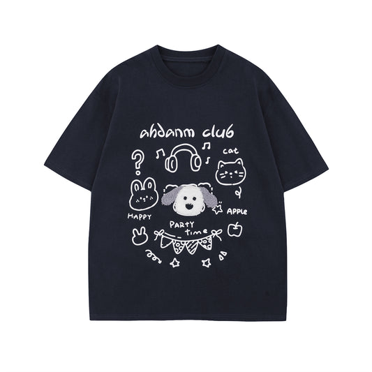Nyc T Shirt Vintage Short Sleeve T-Shirt Summer Loose Casual Top