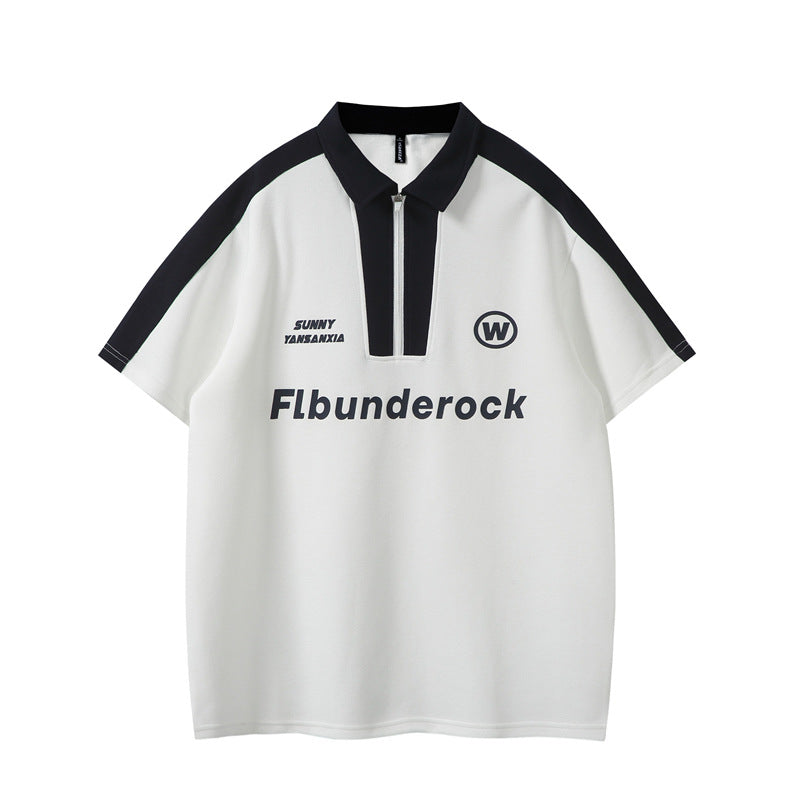 Stone Wash T shirt Polo shirt