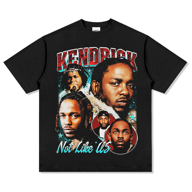 Cool t rapper hip hop kendrick kung fu kenny print short sleeve t-shirt