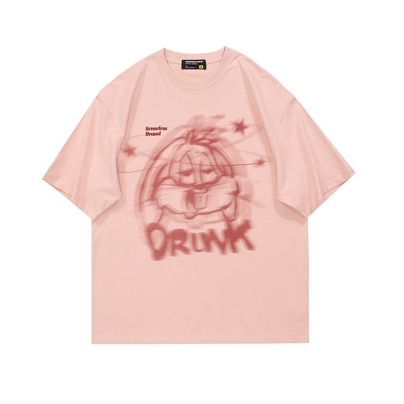 Vice streetwear Bunny Print Short Sleeve Casual T-Shirt Summer T-Shirts