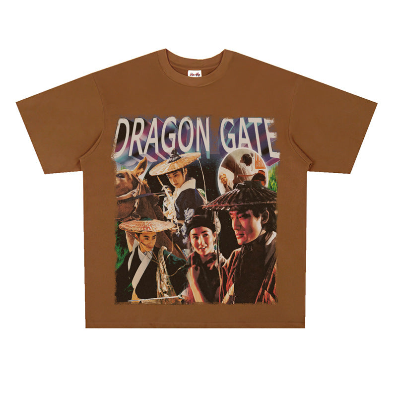Film Star T Shirt Movie New Dragon Inn Short Sleeve Loose Retro American Street T-shirt Men and Women