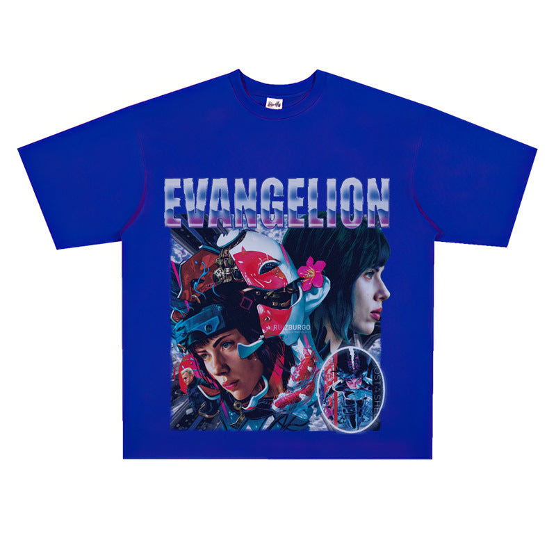 Film Star T Shirt European and American Classic Movie Attack Shell Mobile Team Short Sleeve Loose Retro Printed T-shirt