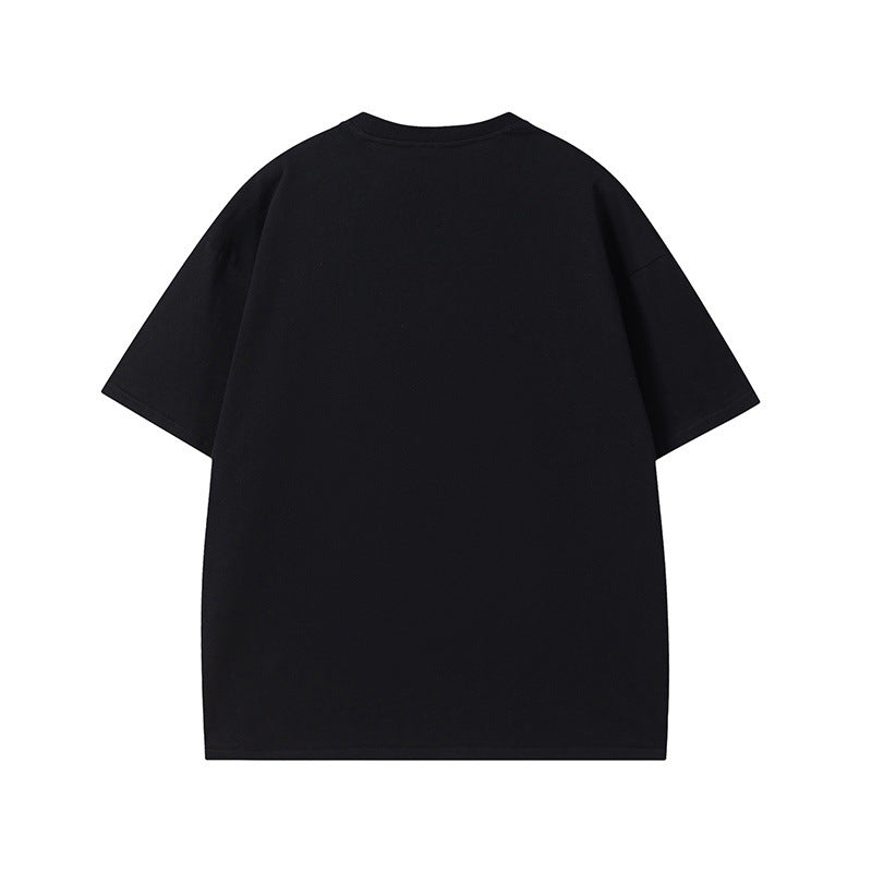 US drip outfits summer vintage cartoon gradual change bear casual loose short sleeve T-Shirts