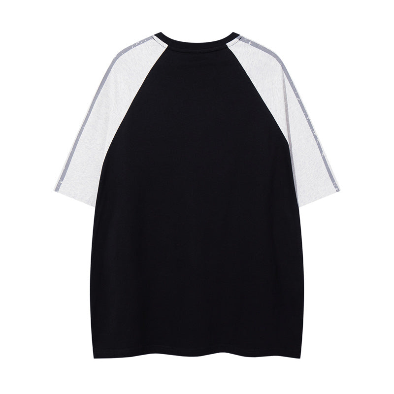 Y2K mens shirt retro round neck T-shirt short sleeve