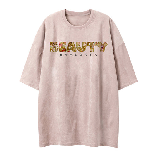 US drip outfits Summer Vintage Simple Casual Loose Short Sleeve T-Shirts