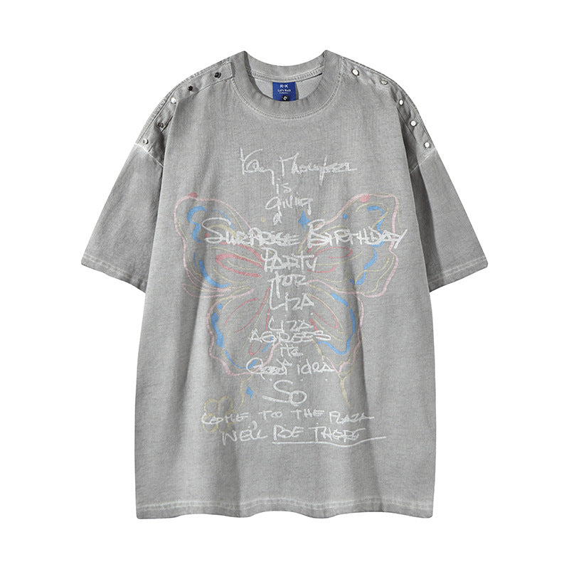 Nyc T Shirt Butterfly Short Sleeve T-Shirt Summer Loose Top