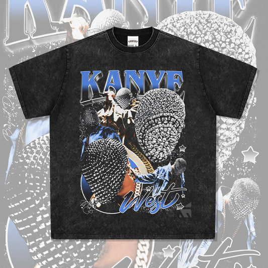 Marcas streetwear usa hip hop Kanye West printed short sleeve t-shirt