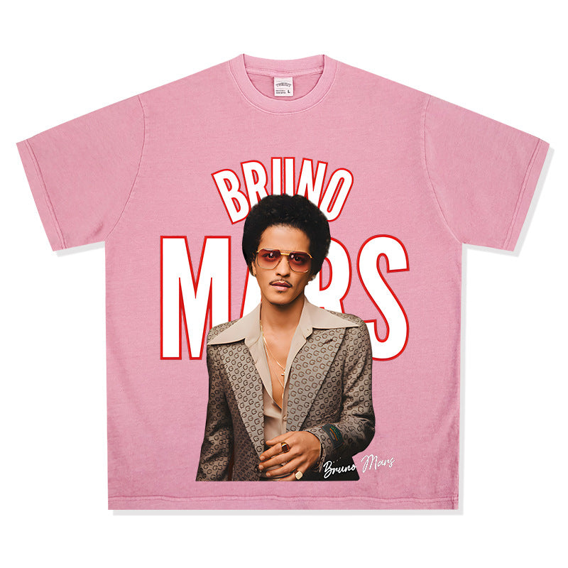 New york hip hop shop bruno mars print long sleeve short sleeve t-shirt