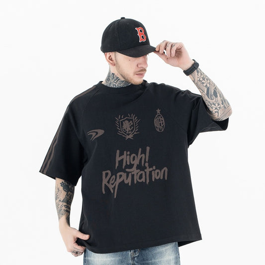 Vintage 90s Hip Hop Clothing Summer Graffiti Short Sleeve T-Shirt