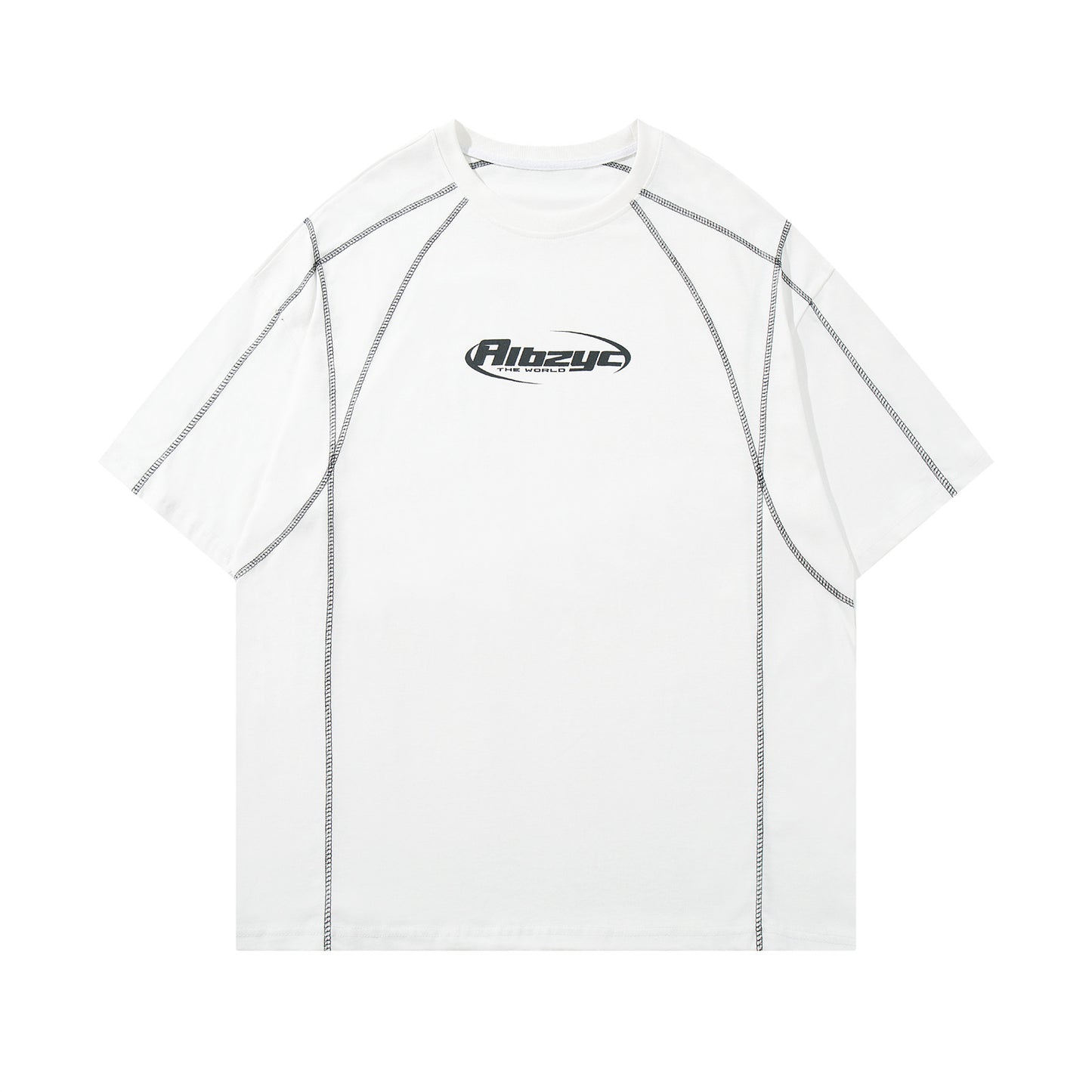 USA Vintage T-Shirt Shrimp Line Letter Print Men's Summer
