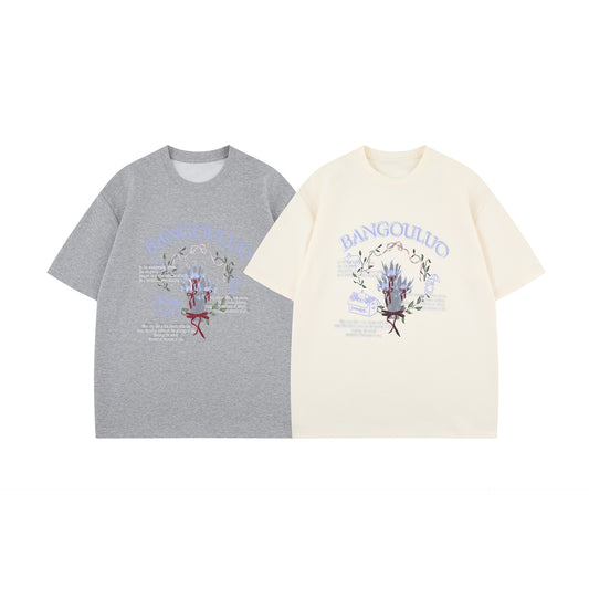Unisex T-shirts Simple Premium Flower Pattern Design T-Shirts