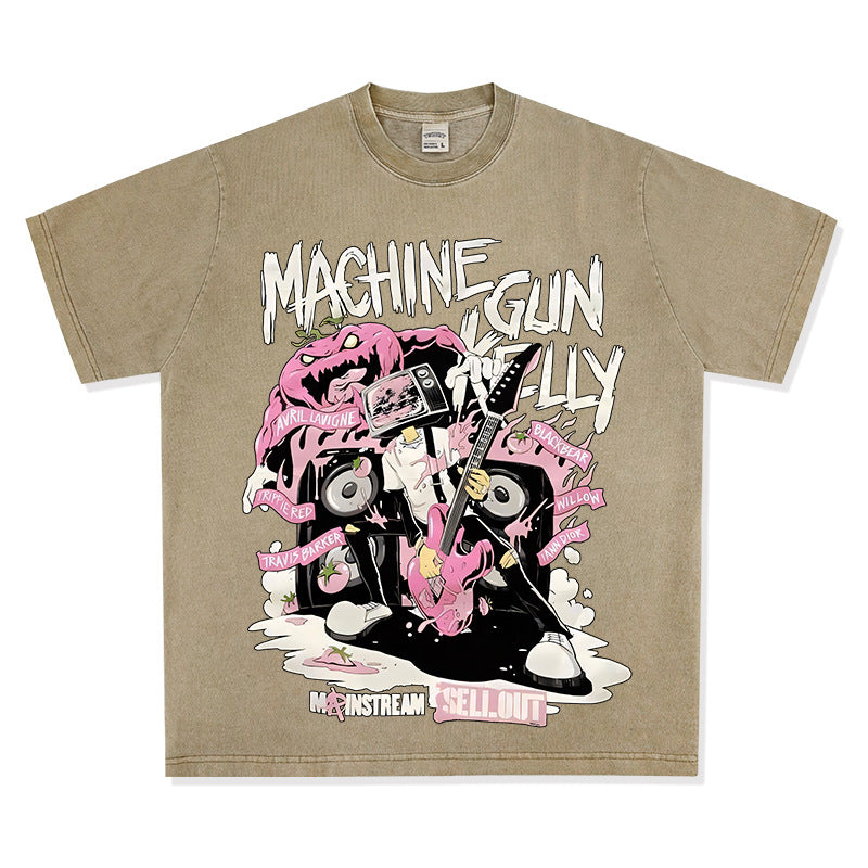 Cool t rapper vintage hip hop mgk print long sleeve short sleeve t-shirt