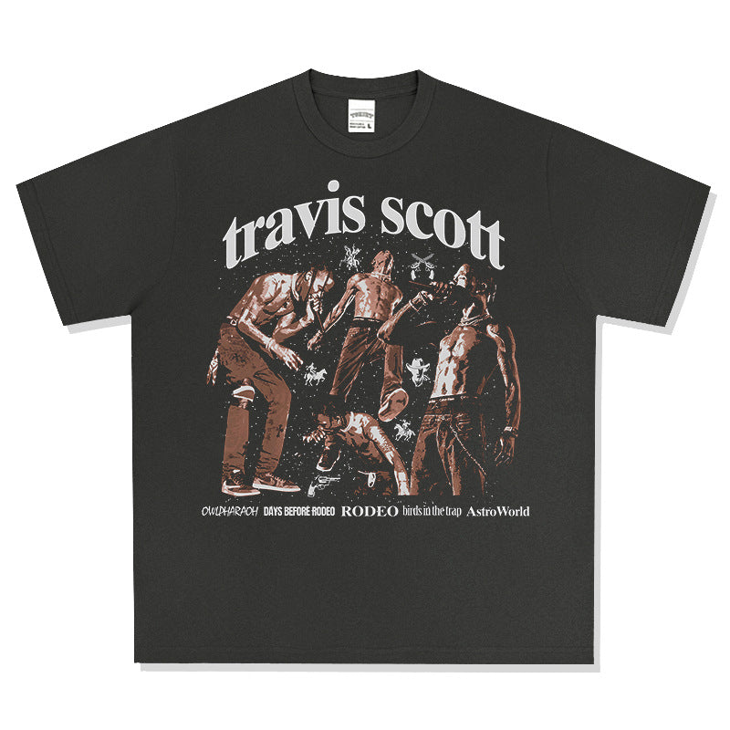 New york hip hop shop vintage hip hop scott print short sleeve t-shirt