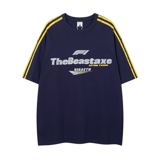 Distorted vintage summer short sleeve t-shirt