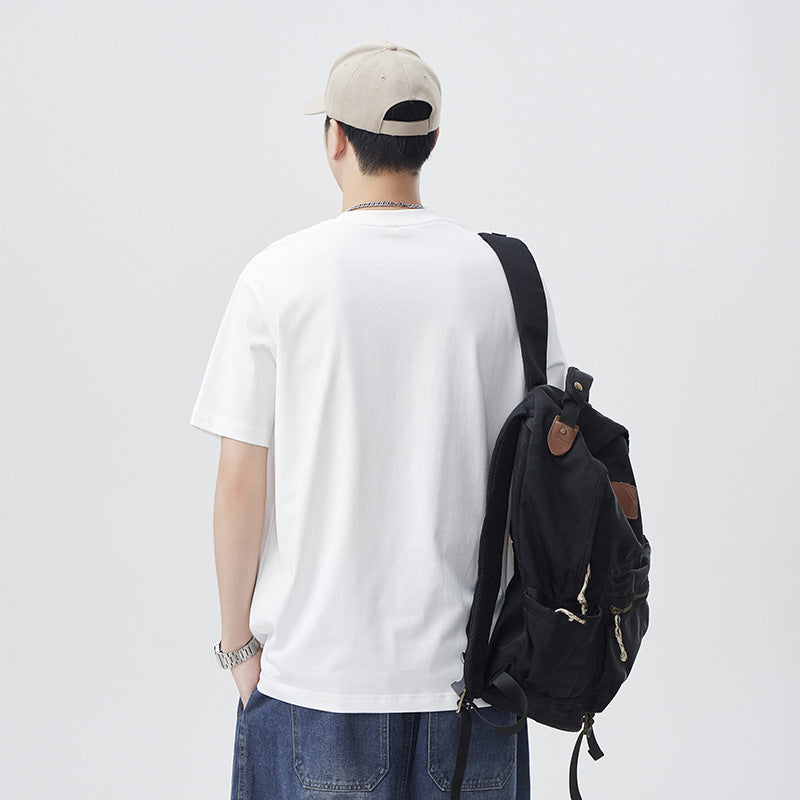 Men T-shirts Summer Print Loose Short Sleeve Top