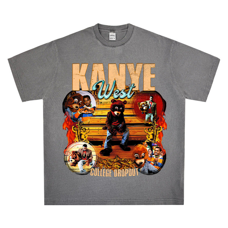 New york hip hop shop vintage hip hop kanye west print short sleeve t shirt
