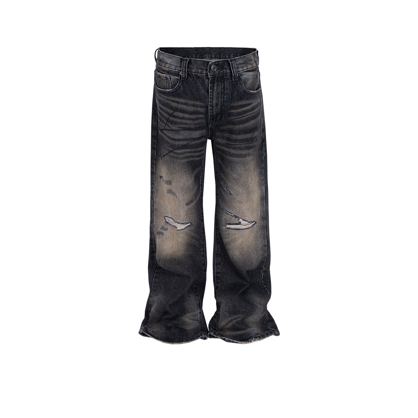 Rock Revival Jeans Washed Old Trousers Wide Foot Jeans