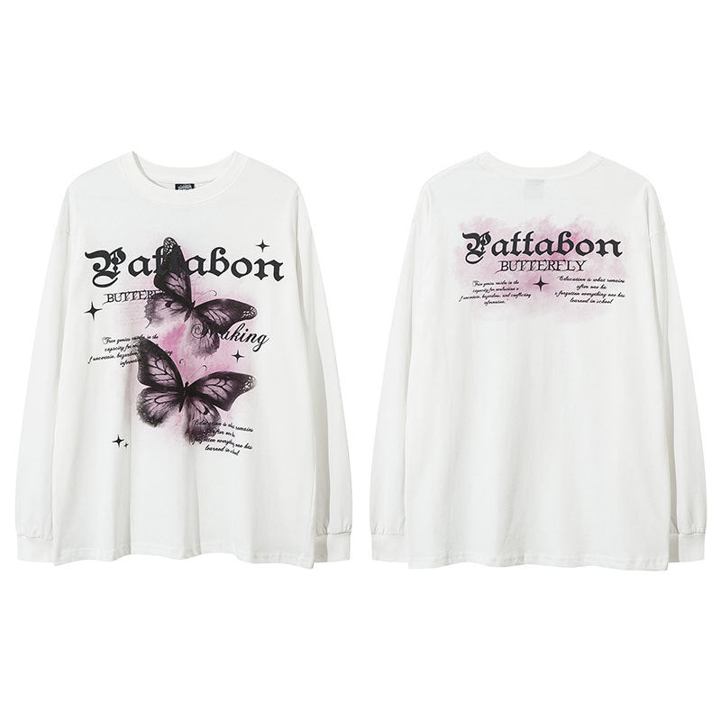 Marcas De Streetwear Hip Hop Butterfly Print Graffiti Star Sweater