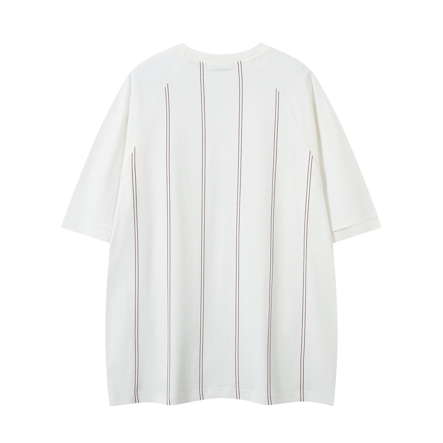 Distorted vintage loose striped alphabet print short sleeve t-shirt top