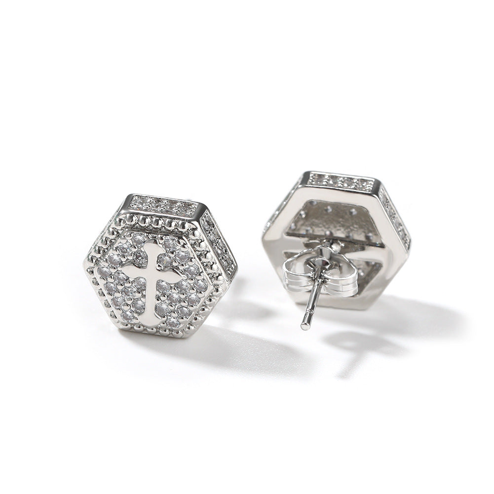 Earrings Zircon Cross Earrings Various Styles Crosses Spectrum