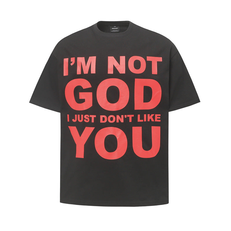 Hip Hop Shirts For Boys Letter Print Short Sleeve Casual T-Shirt Crew Neck Loose Top