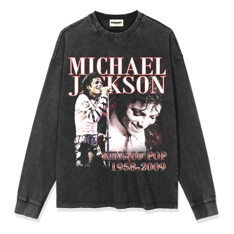 Streetwear masculino jackson print short sleeve t-shirt
