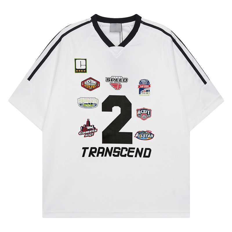 Racing oversized t shirt retro racing crew neck short sleeve t-shirt