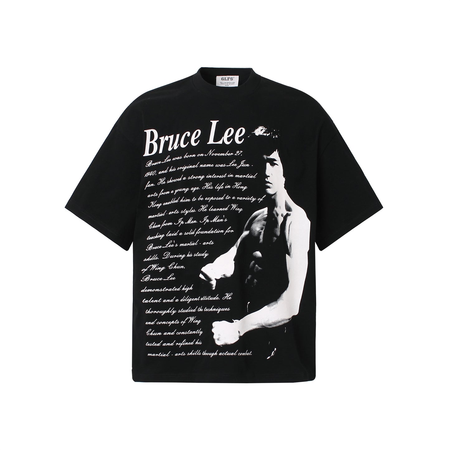 Vintage tarz t shirt bruce lee alphabet print short sleeve t-shirt summer oversize casual top