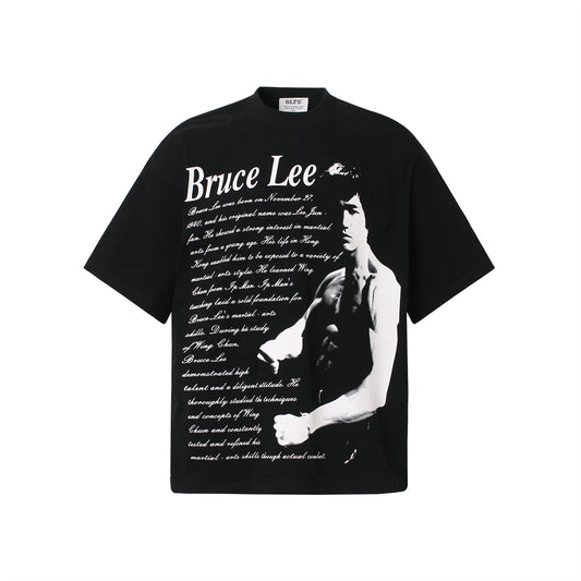 Vintage tarz t shirt bruce lee alphabet print short sleeve t-shirt summer oversize casual top