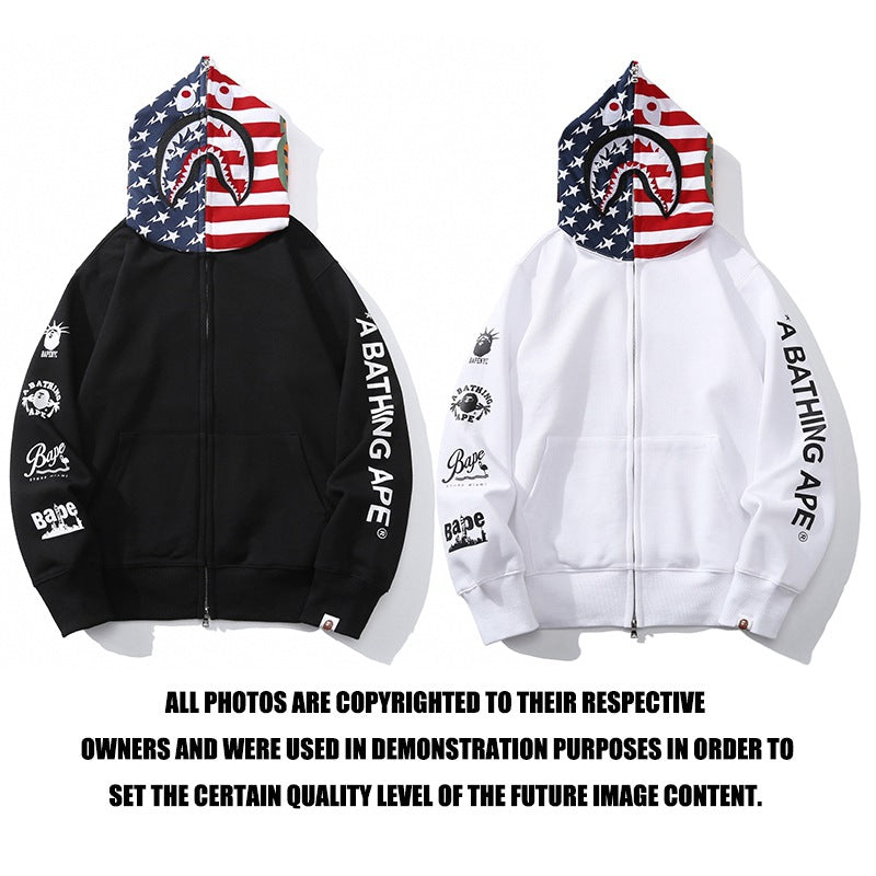 Ape Hoodie Zip Shark Hooded Cardigan Sweater Jacket