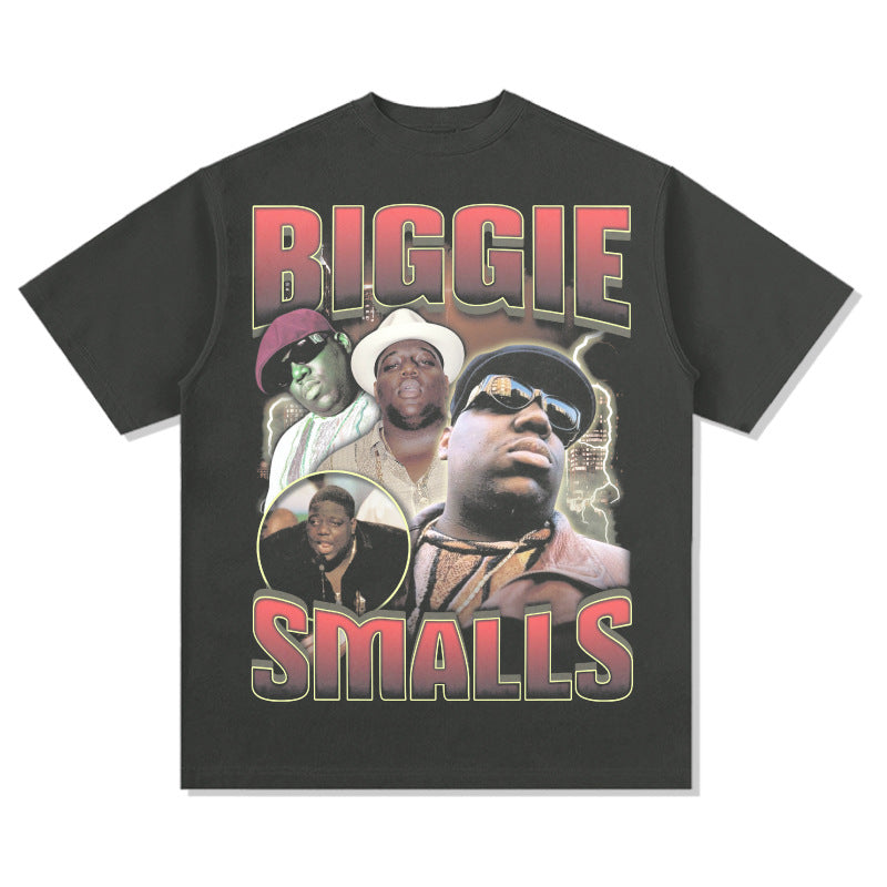 New york hip hop shop hip hop rap Biggie print short sleeve t-shirt VINTAGE
