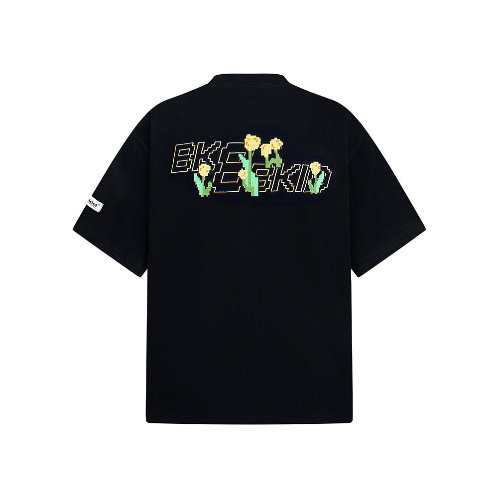 Hip hop shirt vintage summer embroidery short sleeve t-shirt