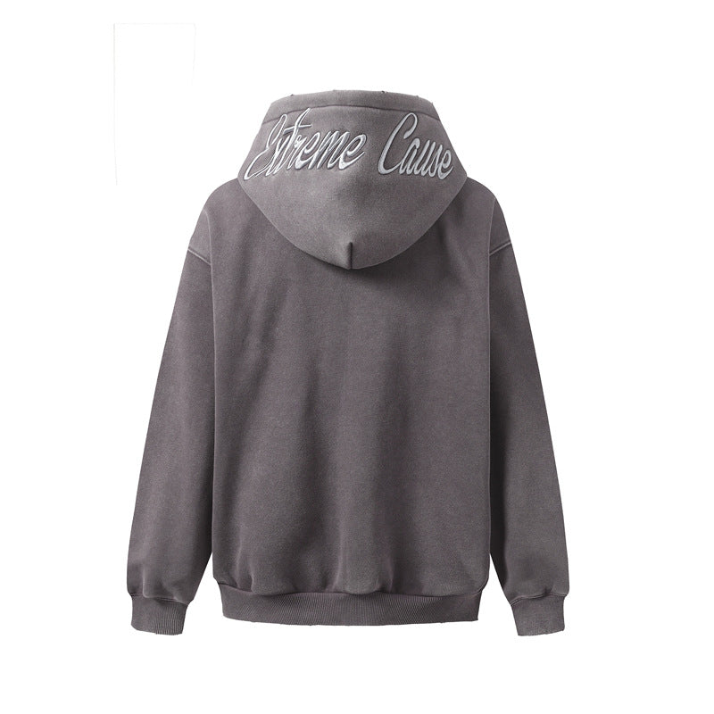 Streetwear Hoodie Vintage Washed Old Hooded Sweater