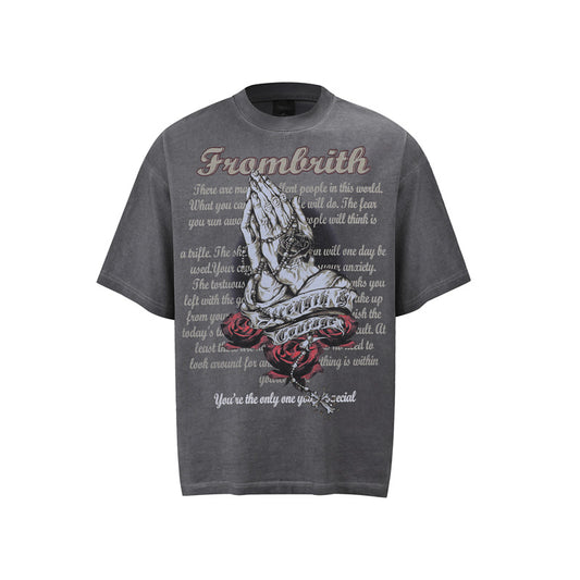 Hip hop shirt summer hip hop wash t-shirt short sleeve