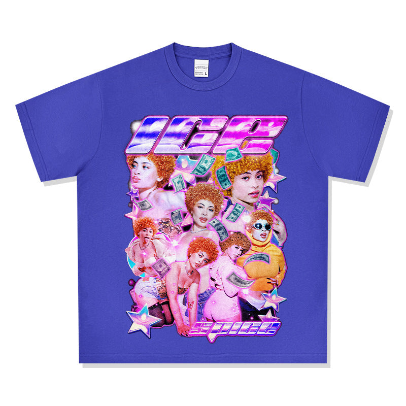 Cool t rapper vintage hip hop Ice Spice Ice Spice Print Short Sleeve T-Shirt