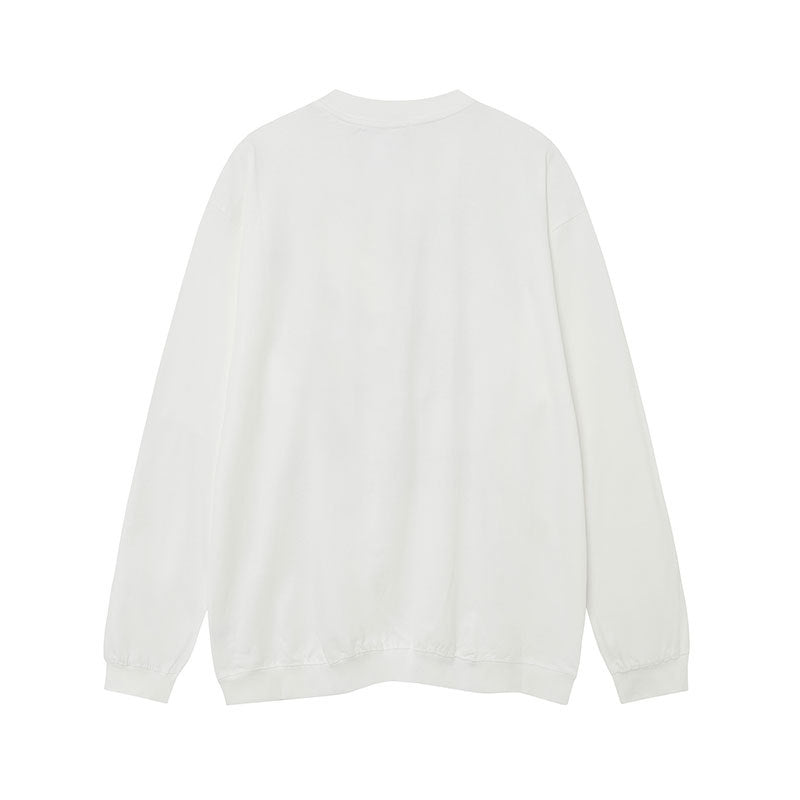 Marcas De Streetwear Vintage Alphabet Print Crew Neck Long Sleeve T-Shirt