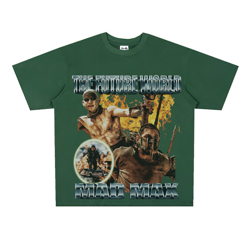 Film Star T Shirt European and American Classic Movie Crazy Max Loose Cotton American T-shirt