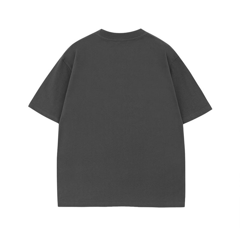 US drip outfits summer hand print round neck casual loose short sleeve T-Shirts