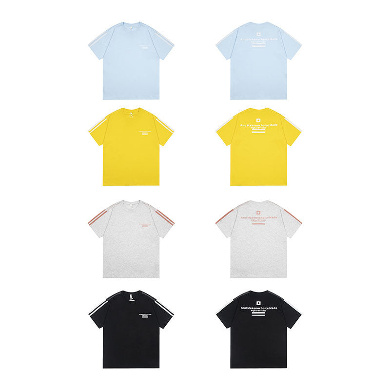 Vintage Tišö Rt Letter Embroidered Short Sleeve T-Shirt Loose Crew Neck