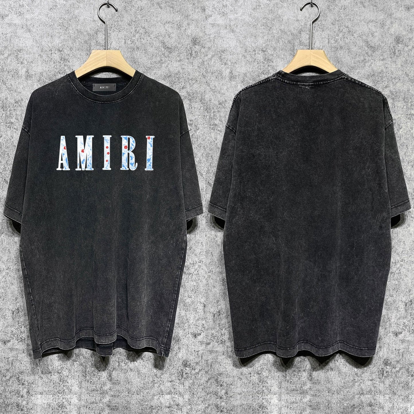 Amiri T-shirt Washed and Worn Retro Short Sleeve T-shirt